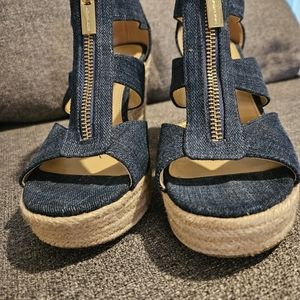 Michael Michael Kors Blue Wedge Heels